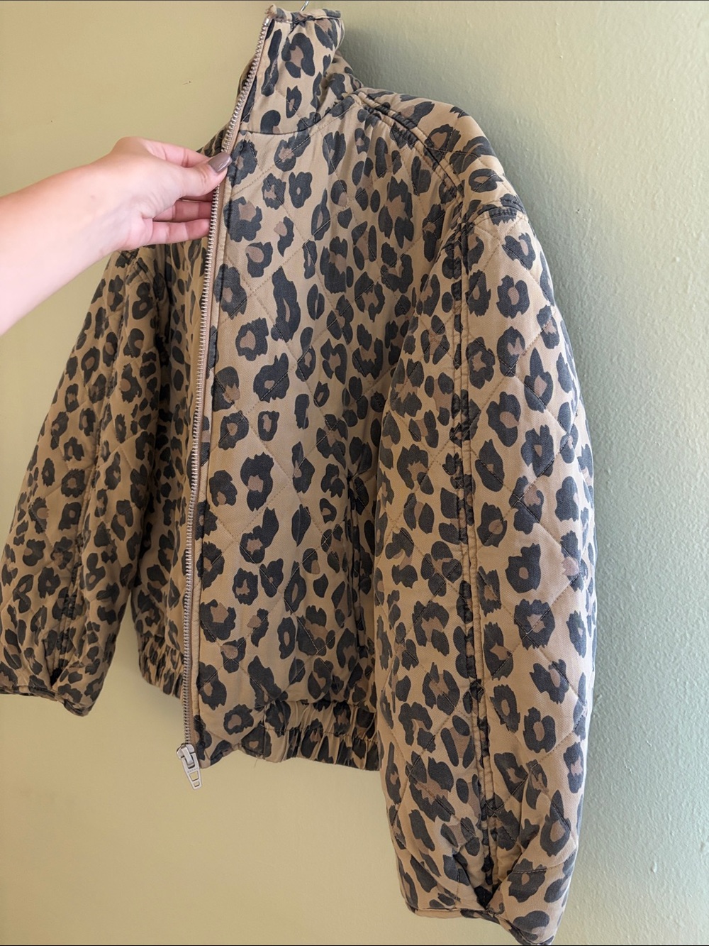 Blank NYC Leopard Print Puffer Jacket - Tan/Black - Picture 3 of 15